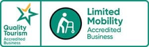 Logo for Quality Tourism with Limited Mobility Accredited Business badge.