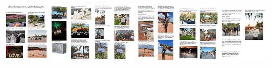Collage of wedding planning images and text in a brochure layout.